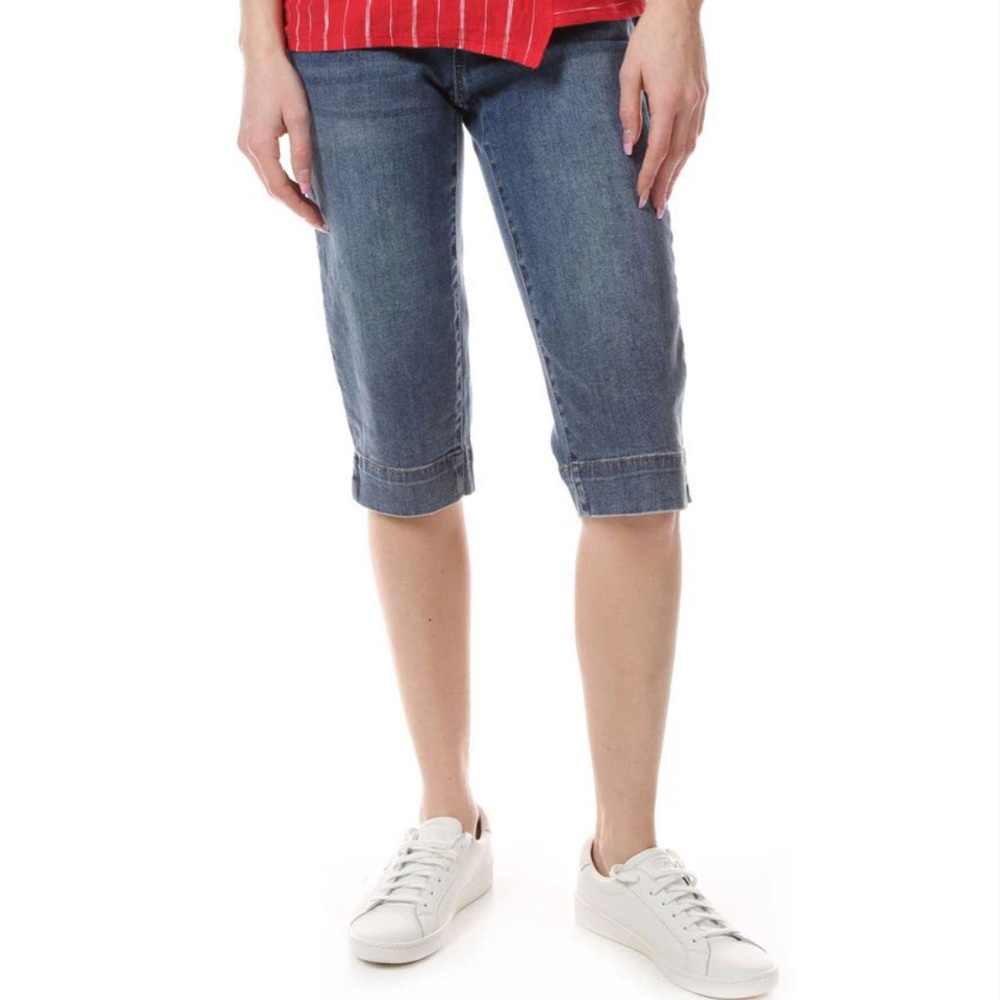 TRIBAL JEANS Audrey Pull-On Mid Rise Capri Crop Denim Jeans Sz 8